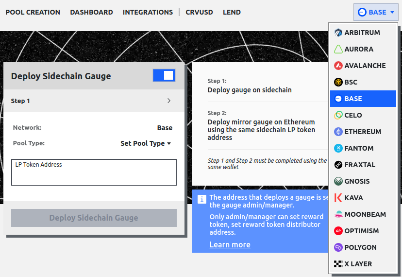 Deploy Sidechain Gauge UI - Step 1